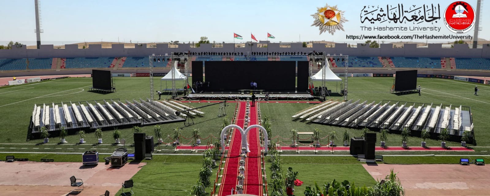 د. الحياري يتفقد الترتيبات النهائية لحفل تخريج الفوج السابع والعشرين من طلبة الجامعة الهاشمية