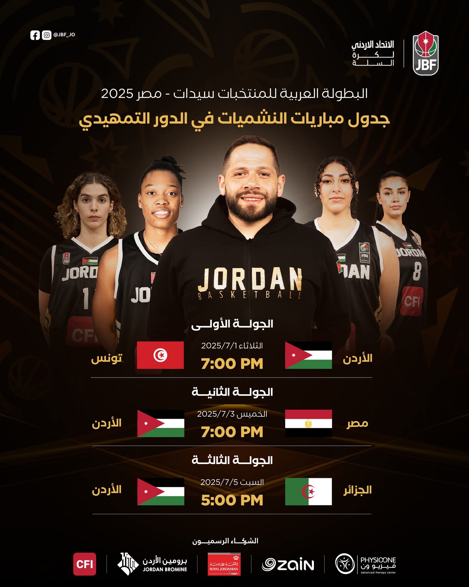 إصدار جدول مباريات منتخب السيدات لكرة السلة في البطولة العربية