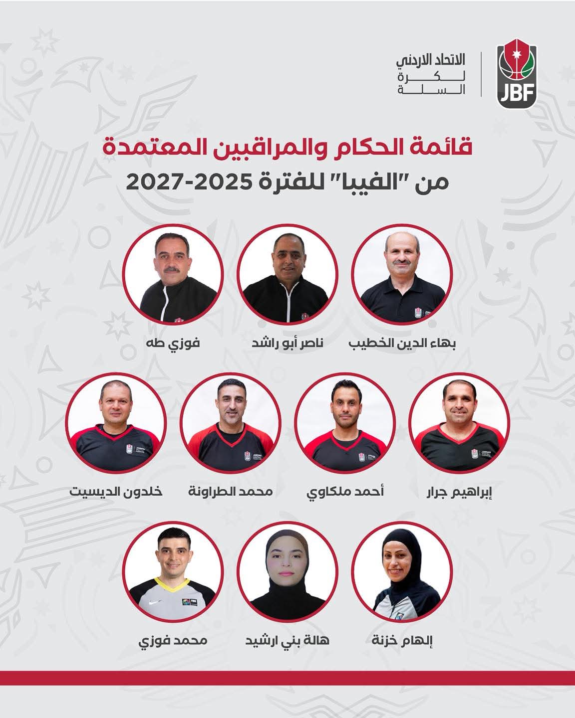 “فيبا” يعتمد 10 حكام أردنيين ضمن القائمة الدولية للفترة 2027-2025 “فيبا” يعتمد 10 حكام أردنيين ضمن القائمة الدولية للفترة 2027-2025