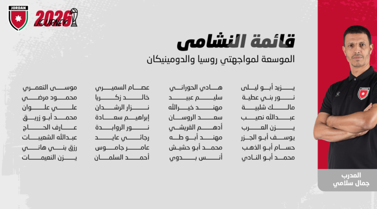 إعلان قائمة النشامى لوديتي روسيا والدومينيكان إعلان قائمة النشامى لوديتي روسيا والدومينيكان
