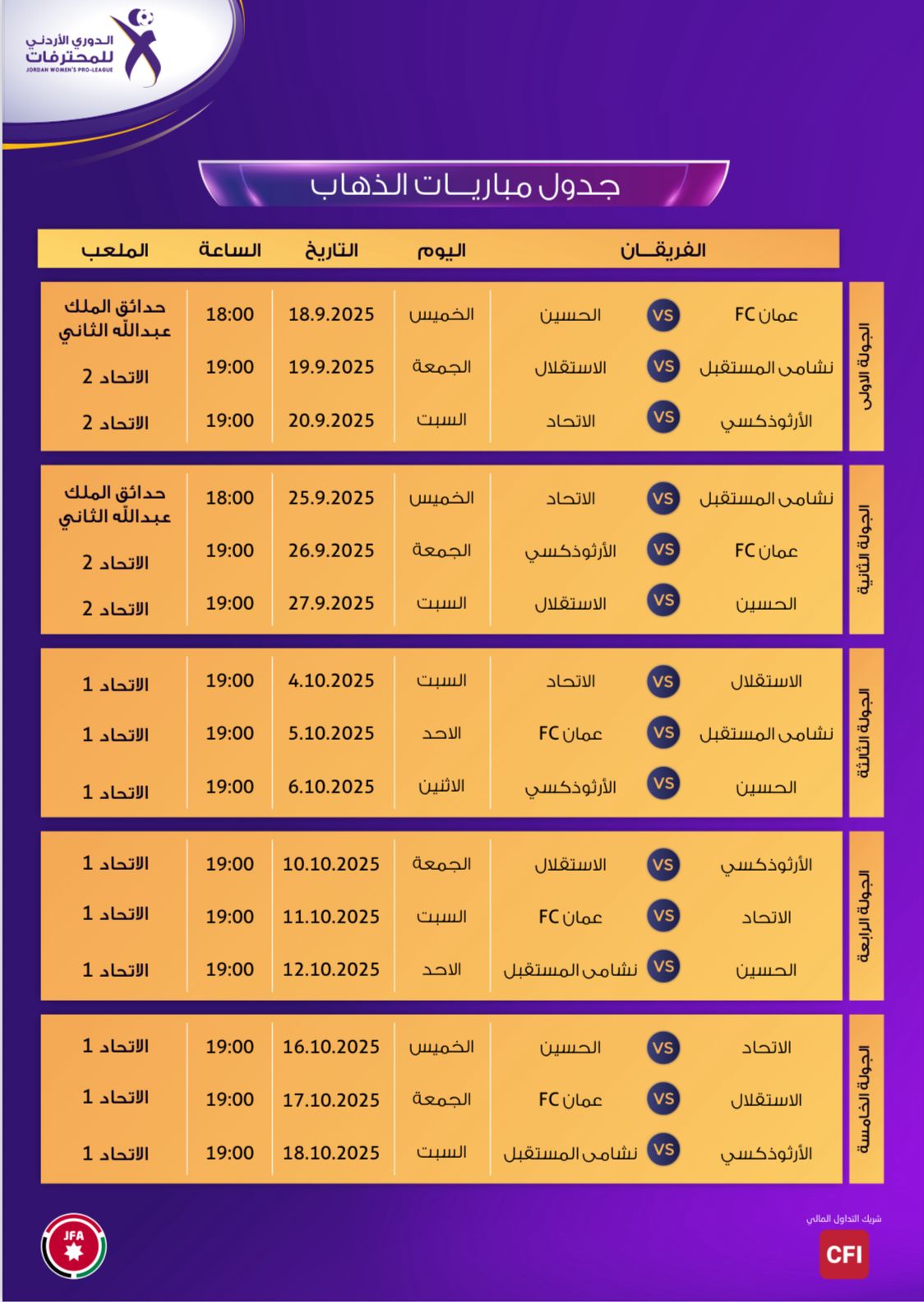 إصدار جدول مباريات ذهاب دوري المحترفات لكرة القدم إصدار جدول مباريات ذهاب دوري المحترفات لكرة القدم