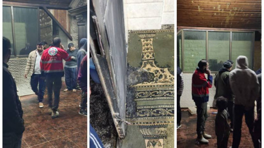 مستوطنون يحرقون مسجدا في قرية دوما جنوبي نابلس​ 